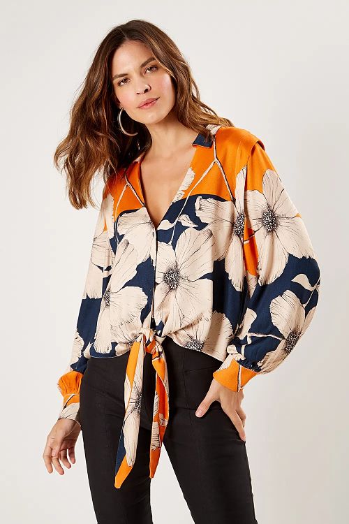 camisa nozinho estampa floral