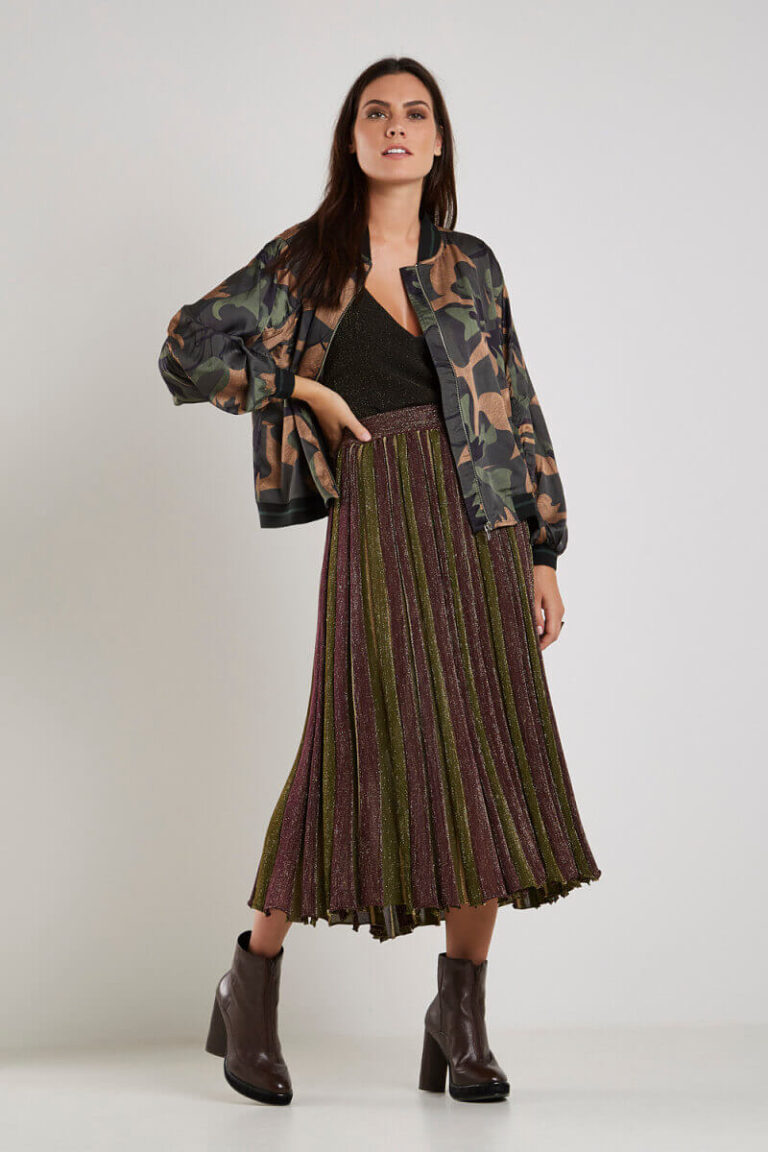 Saia Tricot Plissada